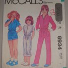 McCall's Sewing Pattern 6934 Girls' Jumpsuit Sz 7 Uncut Vintage 80s Long Short Jumpsuit