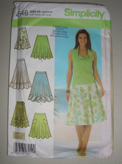 Simplicity Pattern 4546 Flouncy Skirts Size 12-14-16-18 Uncut Women's ...