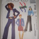 McCall's Sewing Pattern 3732 Youth Girls' Suit Sz 11-18 Puff Sleeve Jacket Pants Skirt Knit Top
