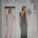 McCall's 8823 Lida Baday Separates Size 14 Uncut Women's Back Wrap Dress Tunic Slim Pants Mod Chic