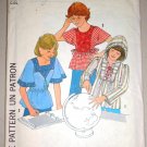CUT Girls' Hippy Boho Tops Size 7 Children's Simplicity Pattern 8176 Angel Wing Flutter Sleeves Hood