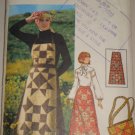 Misses' Patchwork Jumper Purse Sz 12 Retro 70s Butterick Sewing Pattern 4434 Pinafore Skirt Bag