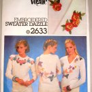 Floral Ivy Leaves Heat Transfers Vogue Sewing Pattern 2633 Embroidery Applique Clothing Crafts