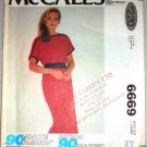 70s Bateau Neckline Knit Dress Size S Uncut McCall's Pattern 6669 Women's Boat Neck T-shirt Dress