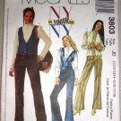 Patchwork Hippy Vest Junior Sz 11-18 McCall's Sewing Pattern 3803 Bell Bottoms Fitted Blouse