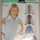 Ladies' Fitted Blouse Tuxedo Ruffles Sizes 8-18 Uncut New Look 6217 Sewing Pattern Princess Seams