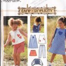 Girls' Summer Beach Outfit and Bag Sz 2-4 Simplicity Sewing Pattern 7150 Dress Pants Shorts
