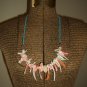 Amazon Shells Hippy Boho Necklace with Turquoise Suede Lacing Beach Retro Bohemian Island Funky Chic