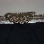 Black Satin Vintage Clutch Purse Silver Rhinestone Kisslock Frame Evening Handbag Retro Peau De Soie