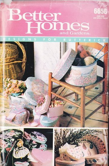 Covered Boxes Heart Oval Round Butterick Sewing Pattern 6656 Better Homes and Gardens