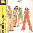 Retro Girls' Dress or Top and Pants Size 10.5 Uncut Vintage 70s McCall's 3999 Puffy Sleeves Tent Top
