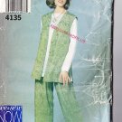 Loose Fit Casual Women's Outfit Size 6-10 Uncut Butterick 4135 Ladies' Long Vest Tunic Pull-on Pants
