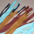 9.5 Inch Assorted Invisible Zippers Lot of 10 YKK Brand Nylon Coil Teeth