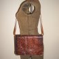 Tobacco Snakeskin Leather Clutch Purse Retro 70s Chic Femme Ladylike Handbag by La Belle Montreal