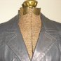 Hipster 70s Grey Leather Jacket by Cosa Nova Vintage Mod Retro Notched Collar Pleated Belted Coat