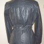 Hipster 70s Grey Leather Jacket by Cosa Nova Vintage Mod Retro Notched Collar Pleated Belted Coat
