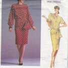 Paris Chic 80s Blouse and Skirt Size 10 Uncut Vintage Vogue 1897 Retro Givenchy Side Tie Blouson Top