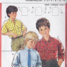 Boys' Button Up Shirt Size 2-10 Uncut Burda 6183 Retro Skinny Neck Tie Dressy Shirt Collar Placket