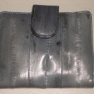 Glossy Grey Eel Skin Cardholder Credit Business Card Wallet Lovely Vintage Mod Chic Made in Korea