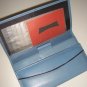 Smooth Leather Steel Blue Checkbook Clutch Wallet Classic Elegant Mod Retro Made in Canada Renwick