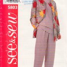 Easy Casual Separates Cardigan Pants Size 6-10 Uncut Butterick 5803 Basic Jacket Straight Trousers