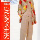 Simple Separates Cardigan Top Pants Size 18-22 Uncut Butterick 5803 Easy Basic Classic Coordinates