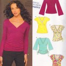 Chic Empire Waist Knit Top Size 10-22 Uncut New Look 6430 Flirty Ruche Gathers V-neck Bell Sleeves