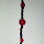 Sexy Red and Black Beaded Opera Necklace Bold Edgy Stylish Chic Flame Faceted Crackled Glass Beads