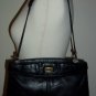 Inky Black Vintage Etienne Aigner Purse Shoulder Bag Retro Granny Ladylike Mod Feminine Chic Handbag