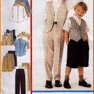 Boy's Preppy Shirt Vest Outfit Size 3-5 McCall's Sewing Pattern 2639 Dressy Formal Pants Shorts