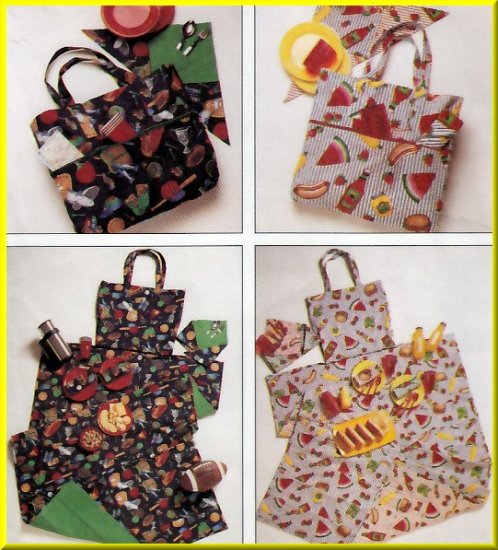 Picnic Beach Tote Bag and Mat McCall's Sewing Pattern 7643 Portable Baby Diaper Changing Accessories