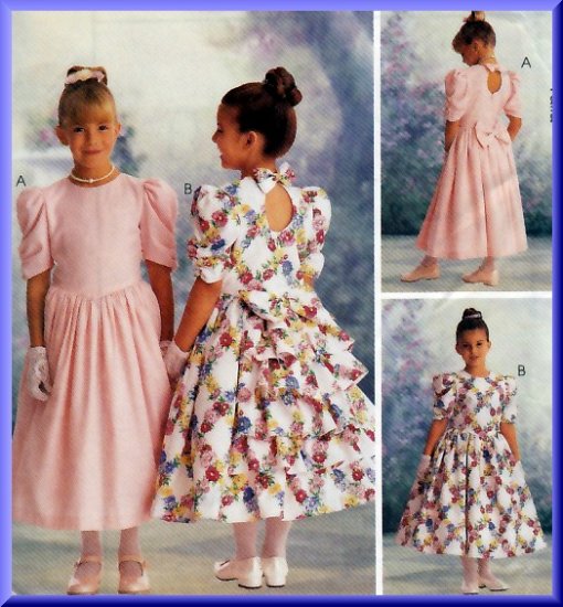 Princess Flower Girl Dress Size 4-6 McCall's Sewing Pattern 9235 Basque ...