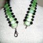 Green Caterpillar Unique Woven Bracelet Funky Boho Indie Chic Jade Black Oblong Faceted Glass Beads