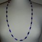 Cobalt Blue and Ivory Beaded Opera Necklace Charming Elegant Stylish Trendy Mod Chic Glass Beads