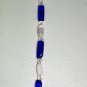 Cobalt Blue and Ivory Beaded Opera Necklace Charming Elegant Stylish Trendy Mod Chic Glass Beads