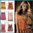Trendy Flirty Babydoll Camisole Tops Size 6-14 Uncut Simplicity 4279 Sexy Boho Chic Sweetheart Tank