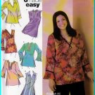 Pullover V-neck Hippy Tunics Plus Size 18W-24W Uncut Simplicity 4968 Feminine Easy Tops Khaliah Ali