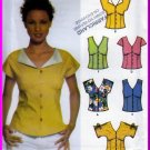 Button Front Top Shaped Bodice Size 4-10 Uncut Simplicity 5059 Gathers Sleeveless Extended Shoulders