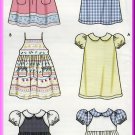 Toddlers' Sundress Pinafore Size 1/2-4 Simplicity Sewing Pattern 5647 Puffy Sleeves Peter Pan Collar