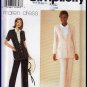 Smart Mock Blouse Jacket and Pants Size 6-10 Uncut Simplicity 7334 Princess Seams Embellished Front