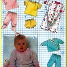 Vintage 80s Baby's Knit Wardrobe Sz NB Simplicity Sewing Pattern 8968 Stretch Tops Bottoms Bunting