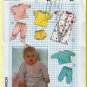 Vintage 80s Baby's Knit Wardrobe Sz NB Simplicity Sewing Pattern 8968 Stretch Tops Bottoms Bunting