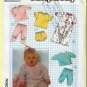 Babies' Bunting Knit Outfit Sz 18MO Simplicity Sewing Pattern 8968 Vintage 80s Stretch Tops Bottoms