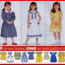 Charming Girls' Dress Size 5-8 Simplicity Sewing Pattern 8160 Bib Sailor Collar 9 Looks in One