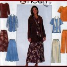 Simple Casual 2-Hour Separates Outfit Size L-XL Uncut Simplicity 8226 Scarf Top Flared Skirt Pants