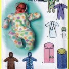 Baby's Fleece Winter Buntings Size XXS-S Simplicity Sewing Pattern 9418 Hat Hood Blanket Mittens