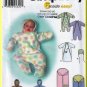 Baby's Fleece Winter Buntings Size XXS-S Simplicity Sewing Pattern 9418 Hat Hood Blanket Mittens