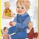 Infants' Babies' Coveralls Overalls Sz S-L Vintage Kwik Sew Sewing Pattern 444 Stretch Knit Fabric