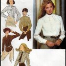 CUT Women's Retro Ladylike Feminine Blouses Size 10 Simplicity 9138 Vintage Secretary Button Shirts