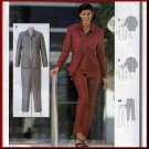 Elegant Basic Women's Office Pantsuit Sz 8-16 Uncut Burda 2682 Button or Zipper Front Collar Jacket